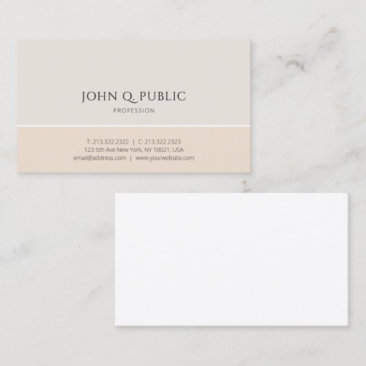 Eenvoudig Modern Ontwerp Elegante Kleurenharmonie  Visitekaartje (Voorkant / Achterkant)