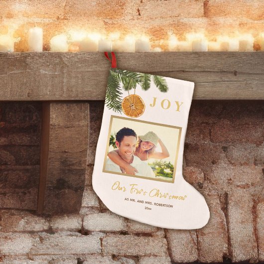 Eenvoudig Modern Onze Eerste Kerstmis Pas getrouwd Kleine Kerstsok