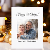 Eenvoudig Modern Paar Foto Vrolijk Kerstfeest Feestdagenkaart