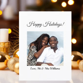 Eenvoudig Modern Paar Foto Vrolijk Kerstfeest Feestdagenkaart