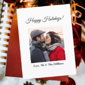 Eenvoudig Modern Paar Foto Vrolijk Kerstfeest Feestdagenkaart