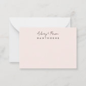 Eenvoudig Modern Paar Hout Rustieke Blush Wildflow Notitiekaartje (Voorkant)