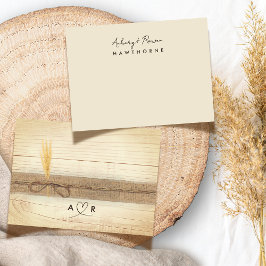 Eenvoudig modern paar rustieke pampass gras bruilo notitiekaartje