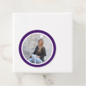 Eenvoudig modern Paarse foto Afstuderen Bedankjes Labels (In situ)