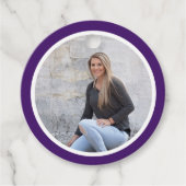 Eenvoudig modern Paarse foto Afstuderen Bedankjes Labels (Voorkant)