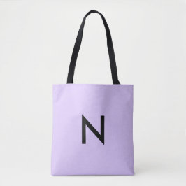 Eenvoudig Modern Paarse Op Maat Gemaakte Initiaal Tote Bag