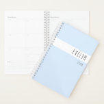 Eenvoudig modern pasteelpoeder blauw per jaar planner<br><div class="desc">De gepersonaliseerde planner met trendy skinny doopvont is editable voor om het even welk jaar! De sjabloon is opstelling voor u om jouw naam toe te voegen waarin de fysieke typografie, die juist gericht is. Dit minimalistische ontwerp heeft een kleurenpalet met poeder blauw, zwart en wit. Blader naar mijn winkel...</div>