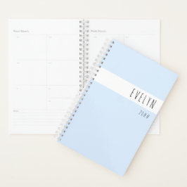Eenvoudig modern pasteelpoeder blauw per jaar planner
