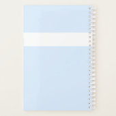 Eenvoudig modern pasteelpoeder blauw per jaar planner (Achterkant)
