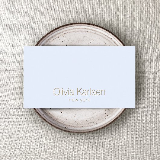 Eenvoudig, modern pastel blauw visitekaartje