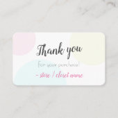 Eenvoudig modern pastel Hartelijk dank voor uw aan Visitekaartje (Voorkant)