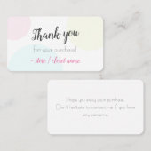 Eenvoudig modern pastel Hartelijk dank voor uw aan Visitekaartje (Voorkant / Achterkant)