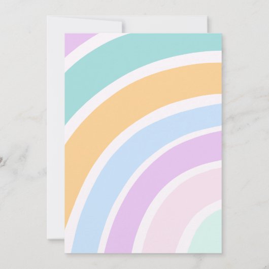 Eenvoudig Modern Pastel Regenboog Bloem Verjaardag Kaart (Achterkant)