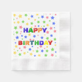 Eenvoudig Modern Pastel Star kleurrijk verjaardags Servet (Voorkant)