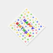 Eenvoudig Modern Pastel Star kleurrijk verjaardags Servet (Hoek)