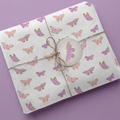 Eenvoudig modern pastelvlinders patroon cadeaupapier