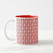 Eenvoudig Modern Pattern XOXO Valentijnsdag Love Tweekleurige Koffiemok (Links)