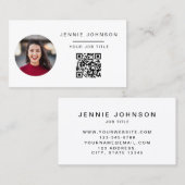 Eenvoudig Modern Photo Minimal QR CODE Visitekaart Visitekaartje (Voorkant / Achterkant)