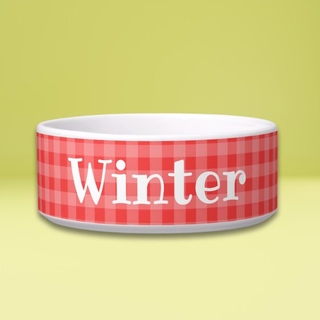 Eenvoudig Modern Plaid Hond Pet Voerbakje (Creator heeft geüpload)