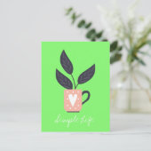 Eenvoudig modern plant pastel briefkaart (Staand voorkant)