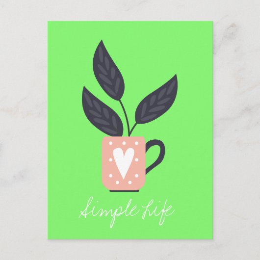 Eenvoudig modern plant pastel briefkaart (Voorkant)