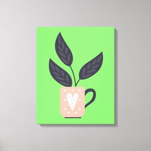 Eenvoudig modern plant pastel canvas afdruk (Voorkant)