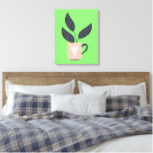 Eenvoudig modern plant pastel canvas afdruk (Insitu (Slaapkamer))