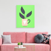 Eenvoudig modern plant pastel canvas afdruk (Insitu (Woonkamer))