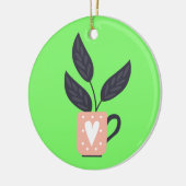Eenvoudig modern plant pastel keramisch ornament (Links)
