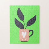Eenvoudig modern plant pastel legpuzzel (Verticaal)