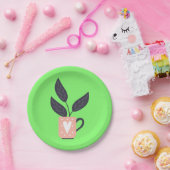 Eenvoudig modern plant pastel papieren bordje (Feest)