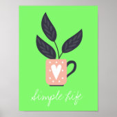 Eenvoudig modern plant pastel poster (Voorkant)