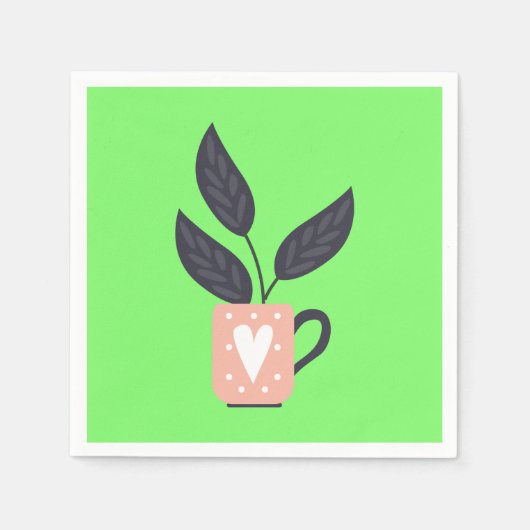 Eenvoudig modern plant pastel servet (Voorkant)