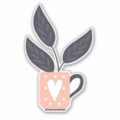 Eenvoudig modern plant pastel sticker (Voorkant)