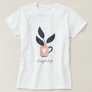 Eenvoudig modern plant pastel t-shirt