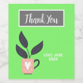 Eenvoudig modern plant pastel wijn etiket (Enkel label)