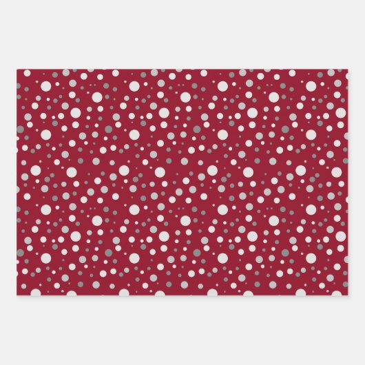 Eenvoudig Modern Platinum Zilver Grijs Polka Dot Inpakpapier Vel (Voorkant 3)