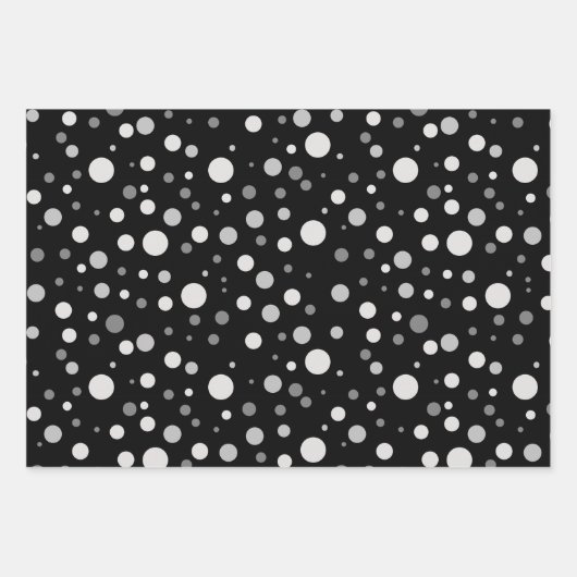 Eenvoudig Modern Platinum Zilver Grijs Polka Dot Inpakpapier Vel (Voorkant 2)