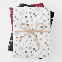 Eenvoudig Modern Platinum Zilver Grijs Polka Dot Inpakpapier Vel
