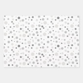 Eenvoudig Modern Platinum Zilver Grijs Polka Dot Inpakpapier Vel (Voorkant)