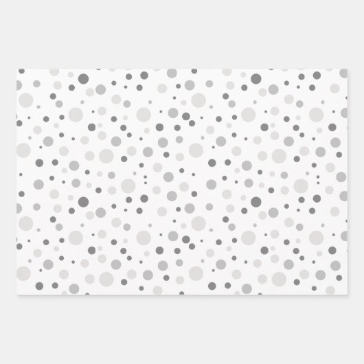 Eenvoudig Modern Platinum Zilver Grijs Polka Dot Inpakpapier Vel (Voorkant)