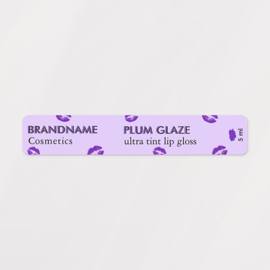 Eenvoudig Modern Plum Glaze Paarse Custom Lip Glos Labels (Design 1)