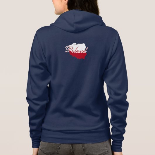 Eenvoudig Modern Polen Vlag kaart Souvenir Hoodie (Achterkant)