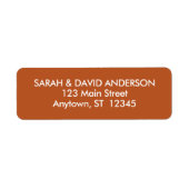 Eenvoudig modern pompoen Sinaasappel retour adres  Etiket (Voorkant)