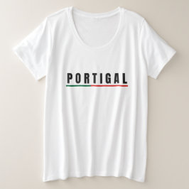 Eenvoudig Modern Portugal Art Letter Vlag Souvenir Grote Maat T-shirt