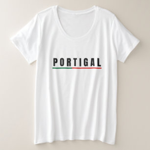 Eenvoudig Modern Portugal Art Letter Vlag Souvenir Grote Maat T-shirt
