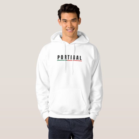 Eenvoudig Modern Portugal Art Letter Vlag Souvenir Hoodie (Voorkant volledig)