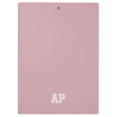 Eenvoudig Modern Preppy Monogram Beginletters Roze Klembord (Achterkant)