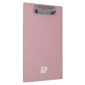 Eenvoudig Modern Preppy Monogram Beginletters Roze Klembord (Rechts)