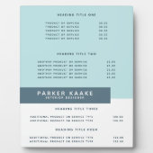 Eenvoudig modern | Prijzen en services Display Pla Fotoplaat (Voorkant)